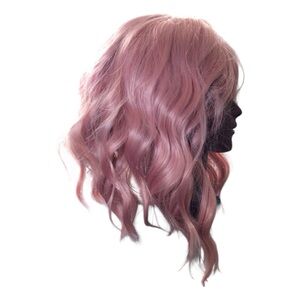 Elegant Pastel Pink Wavy Hair Wig